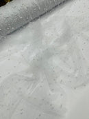 Pearl Glitter Studded Mesh Fabric| New Creations Fabric & Foam Inc. - New Creations Fabric & Foam Inc