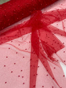 Pearl Glitter Studded Mesh Fabric| New Creations Fabric & Foam Inc. - New Creations Fabric & Foam Inc