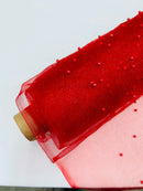 Pearl Glitter Studded Mesh Fabric| New Creations Fabric & Foam Inc. - New Creations Fabric & Foam Inc