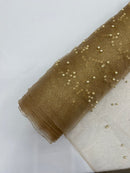 Pearl Glitter Studded Mesh Fabric| New Creations Fabric & Foam Inc. - New Creations Fabric & Foam Inc