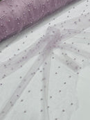 Pearl Glitter Studded Mesh Fabric| New Creations Fabric & Foam Inc. - New Creations Fabric & Foam Inc
