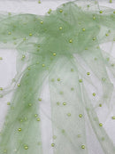 Pearl Glitter Studded Mesh Fabric| New Creations Fabric & Foam Inc. - New Creations Fabric & Foam Inc