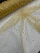 Pearl Glitter Studded Mesh Fabric| New Creations Fabric & Foam Inc. - New Creations Fabric & Foam Inc