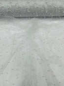 Pearl Glitter Studded Mesh Fabric| New Creations Fabric & Foam Inc. - New Creations Fabric & Foam Inc