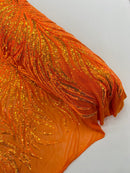 Phoenix Sequin Feather Fabric 54” Wide| New Creations Fabric & Foam Inc. - New Creations Fabric & Foam Inc