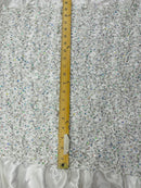 Pleated Stretch Satin Ruffle lace Trim With Hologram Sequin/24" Wide| New Creations Fabric & Foam Inc. - New Creations Fabric & Foam Inc