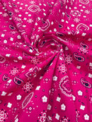 Poly Cotton Bandanna Print Fabric,58/59" Wide, Good for Face Mask Covers. - New Creations Fabric & Foam Inc