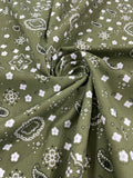 Poly Cotton Bandanna Print Fabric,58/59" Wide, Good for Face Mask Covers. - New Creations Fabric & Foam Inc