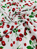 Poly cotton cherry print fabric| New Creations Fabric & Foam Inc. - New Creations Fabric & Foam Inc