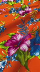 Multi Color Hawaiian Hibiscus  Floral Fabric/ 100% Cotton/45" Wide (by the yard)