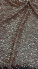 Vegas Beaded Sequin Stretch Mesh Fabric (By The Yard)