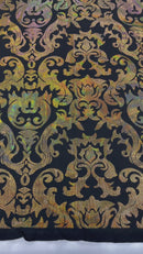 HOLOGRAPHIC DAMASK NYLON SPANDEX FABRIC (By The Yard)