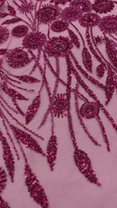 Luxury 3D Floral/Butterfly Beaded lace, by The Yard.