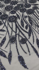 Luxury 3D Floral/Butterfly Beaded lace, by The Yard.