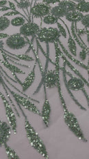 Luxury 3D Floral/Butterfly Beaded lace, by The Yard.