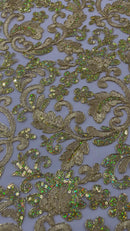 Metallic Corded Lace Design 54" Wide| New Creations Fabric & Foam Inc.