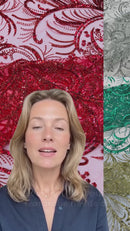 Vine Glitter Design On A Mesh Lace Fabric/Prom