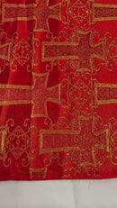 METALLIC BIG CROSS JACQUARD SATIN FABRIC (by the yard)