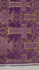 METALLIC BIG CROSS JACQUARD SATIN FABRIC (by the yard)