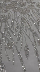 Luxury 3D Floral/Butterfly Beaded lace, by The Yard.