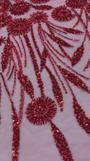 Luxury 3D Floral/Butterfly Beaded lace, by The Yard.