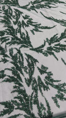 FASHION VINE BEADED LACE ON A MESH FABRIC (By The Yard)