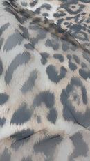 LEOPARD ANIMAL PRINT ON LIQUID ORGANZA FABRIC (By The Yard)