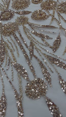 Luxury 3D Floral/Butterfly Beaded lace, by The Yard.