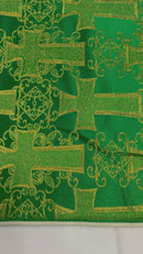 METALLIC BIG CROSS JACQUARD SATIN FABRIC (by the yard)