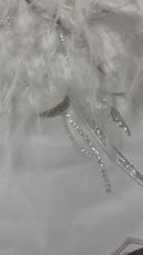 FANCY BEADED FEATHER LACE (By The Yard)