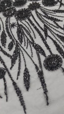 Luxury 3D Floral/Butterfly Beaded lace, by The Yard.