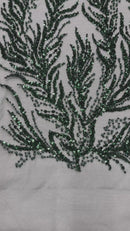 VINE BEADED LACE ON MESH FABRIC (By The Yard)