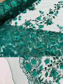 Princess Glitter 3d floral design fabric lace| New Creations Fabric & Foam Inc. - New Creations Fabric & Foam Inc