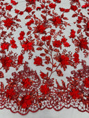 Princess Glitter 3d floral design fabric lace| New Creations Fabric & Foam Inc. - New Creations Fabric & Foam Inc