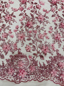 Princess Glitter 3d floral design fabric lace| New Creations Fabric & Foam Inc. - New Creations Fabric & Foam Inc