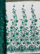 Princess Glitter 3d floral design fabric lace| New Creations Fabric & Foam Inc. - New Creations Fabric & Foam Inc