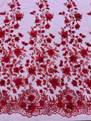 Princess Glitter 3d floral design fabric lace| New Creations Fabric & Foam Inc. - New Creations Fabric & Foam Inc