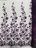 Princess Glitter 3d floral design fabric lace| New Creations Fabric & Foam Inc. - New Creations Fabric & Foam Inc