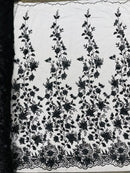 Princess Glitter 3d floral design fabric lace| New Creations Fabric & Foam Inc. - New Creations Fabric & Foam Inc