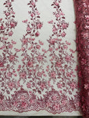 Princess Glitter 3d floral design fabric lace| New Creations Fabric & Foam Inc. - New Creations Fabric & Foam Inc