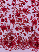 Princess Glitter 3d floral design fabric lace| New Creations Fabric & Foam Inc. - New Creations Fabric & Foam Inc