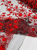 Princess Glitter 3d floral design fabric lace| New Creations Fabric & Foam Inc. - New Creations Fabric & Foam Inc