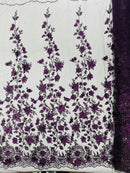 Princess Glitter 3d floral design fabric lace| New Creations Fabric & Foam Inc. - New Creations Fabric & Foam Inc