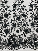 Princess Glitter 3d floral design fabric lace| New Creations Fabric & Foam Inc. - New Creations Fabric & Foam Inc