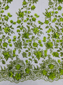 Princess Glitter 3d floral design fabric lace| New Creations Fabric & Foam Inc. - New Creations Fabric & Foam Inc