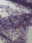 Princess Glitter 3d floral design fabric lace| New Creations Fabric & Foam Inc. - New Creations Fabric & Foam Inc