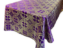 Purple/Gold - SQUARE METALLIC CROSS JACQUARD SATIN - New Creations Fabric & Foam Inc