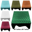 Rectangular Tablecloth Roses Jacquard Satin Overlay for Small Coffee Table Seamless. (60 Inches x 84 Inches) - New Creations Fabric & Foam Inc