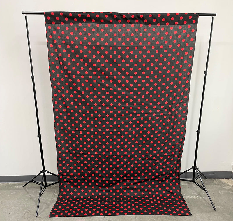 58" Wide x 120" High, Poly Cotton Polka Dot Decorative Backdrop Drape Curtain Divider, 1 Panel