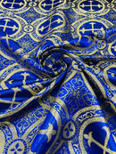 Religious Cross Jacquard Satin 58" Wide| New Creations Fabric & Foam Inc. - New Creations Fabric & Foam Inc
